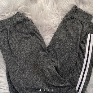 Light grey Shosho sweatpants with white and mesh strip